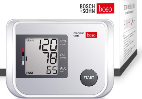 מד לחץ דם דיגיטלי לזרוע Boso Medicus Vital בוסו – אוטומטי מלא, צג גדול, זיהוי הפרעות קצב (22–42 ס״מ)